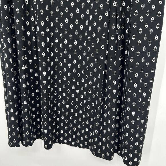 J Jill Wearever Black Printed Dress Pleated Sleeveless Stretch Knee Length Sz 4X - Picture 4 of 9